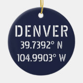Denver Latitude Longitude, persoonlijk Keramisch Ornament (Voorkant)