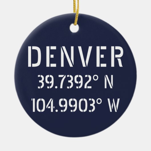 Denver Latitude Longitude, persoonlijk Keramisch Ornament (Voorkant)