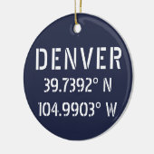 Denver Latitude Longitude, persoonlijk Keramisch Ornament (Links)
