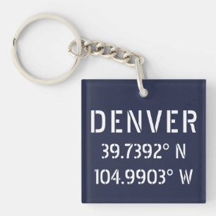 Denver Latitude Longitude Sleutelhanger