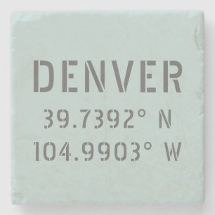 Denver Latitude Longitude Stenen Onderzetter