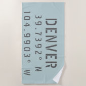 Denver Latitude Longitude Strandlaken (Voorkant)