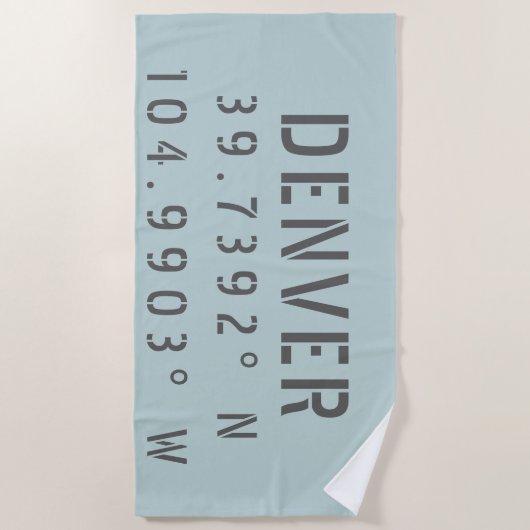 Denver Latitude Longitude Strandlaken (Voorkant)