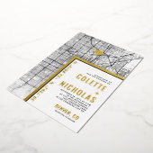 Denver Love Locator | Stad thema bruiloft Folie Uitnodiging (Gedraaid)