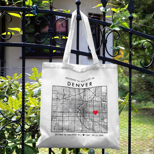 Denver Love Locator | Stadsplattegrond Bruiloft We Tote Bag