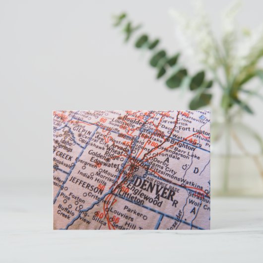 Denver Map Briefkaart (Staand voorkant)