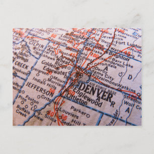 Denver Map Briefkaart