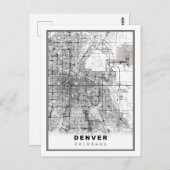 Denver Map Briefkaart (Voorkant / Achterkant)