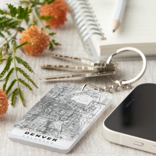 Denver Map Sleutelhanger (Voorkant Rechts)