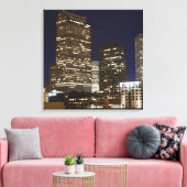 Denver Night Skyline Canvas Afdruk (Insitu (Woonkamer))