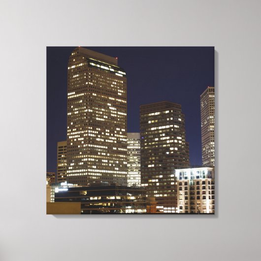 Denver Night Skyline Canvas Afdruk (Voorkant)