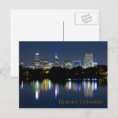 Denver Night Skyline Reflection Briefkaart (Voorkant / Achterkant)