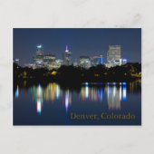 Denver Night Skyline Reflection Briefkaart (Voorkant)