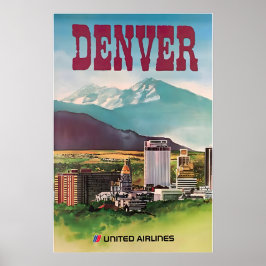 Denver Print Colorado Kunst United Airlines Reis P