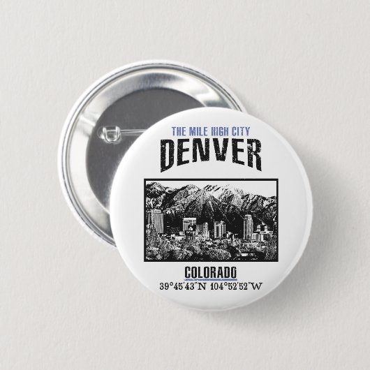 Denver Ronde Button 5,7 Cm (Voorkant /achterkant)