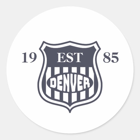 Denver Ronde Sticker (Voorkant)