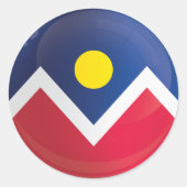 Denver Round Piccon-vlag Ronde Sticker (Voorkant)