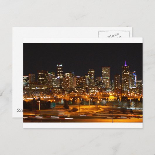 Denver 's nachts briefkaart (Voorkant / Achterkant)