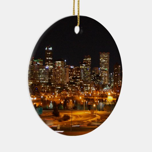 Denver 's nachts keramisch ornament (Rechts)
