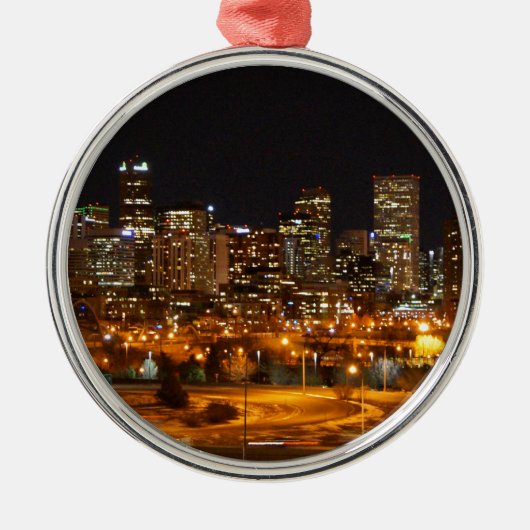 Denver 's nachts metalen ornament (Voorkant)