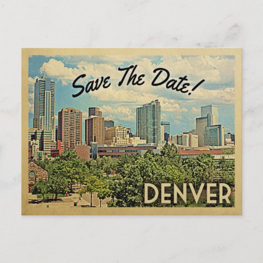 Denver Save the Date Colorado Aankondigingskaart (Voorkant)