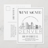Denver Silhouet Moderne Deco | Adres Gewijzigd Aankondigingskaart (Voorkant / Achterkant)