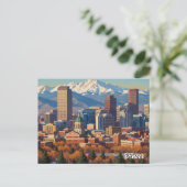 Denver Silhouette Colorado Briefkaart (Staand voorkant)