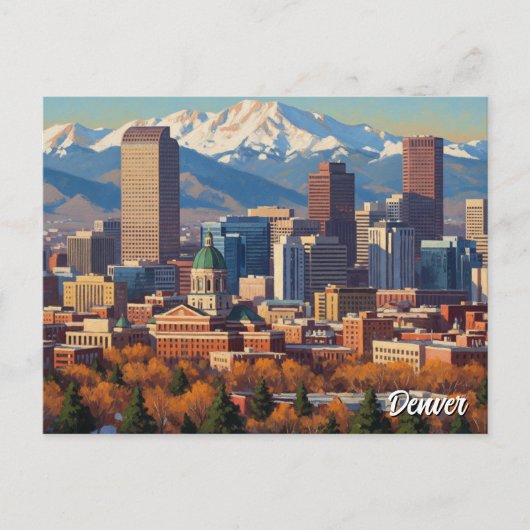Denver Silhouette Colorado Briefkaart (Voorkant)