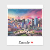 Denver Skyline Abstracte kunst Sticker (Vel)