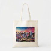 Denver Skyline Abstracte kunst Tote Bag (Voorkant)