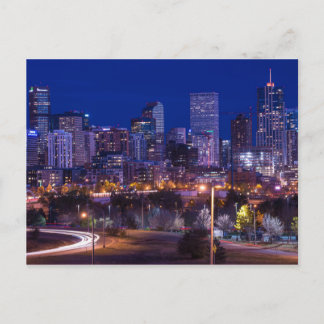 Denver Skyline At Night - Colorado Briefkaart