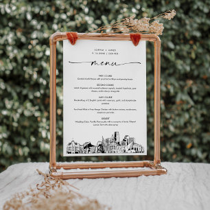 Denver Skyline bruiloft diner menu Kaart 5x7
