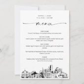 Denver Skyline bruiloft diner menu Kaart 5x7 (Voorkant)