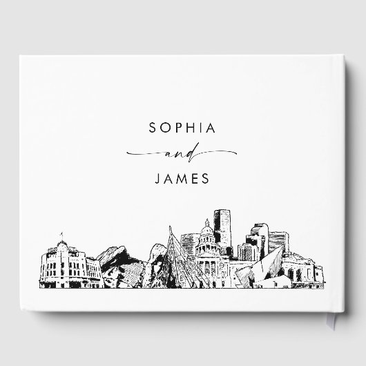 Denver Skyline bruiloft gastenboek (Achterkant)