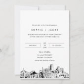 Denver Skyline bruiloft uitnodiging met foto (Voorkant)