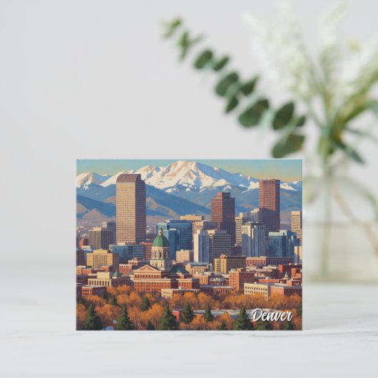 Denver Skyline Colorado Briefkaart (Staand voorkant)
