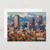 Denver Skyline Colorado Briefkaart (Voorkant / Achterkant)