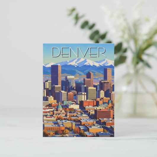 Denver Skyline Colorado Briefkaart (Staand voorkant)
