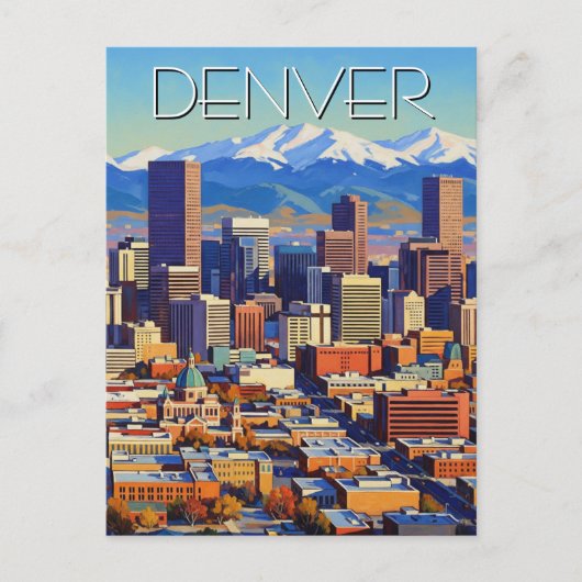 Denver Skyline Colorado Briefkaart (Voorkant)