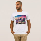 Denver Skyline Graffiti Art T-shirt (Voorkant volledig)