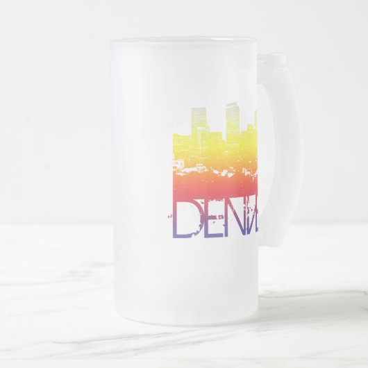 Denver Skyline Matglas Bierpul (Voorkant rechts)