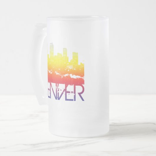 Denver Skyline Matglas Bierpul (Voorkant links)
