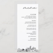 Denver Skyline Modern Wedding Dinner Menu (Voorkant / Achterkant)