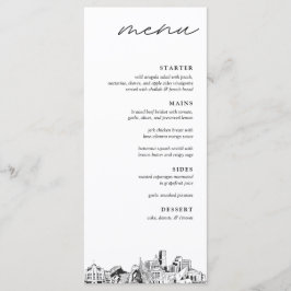 Denver Skyline Modern Wedding Dinner Menu