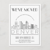 Denver Skyline Moderne Deco | Adres Gewijzigd Aankondigingskaart (Voorkant)