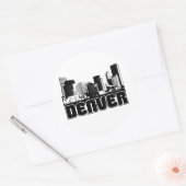 Denver Skyline Ronde Sticker (Envelop)