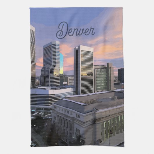 Denver Skyline Theedoek (Verticaal)