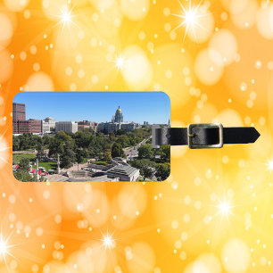 Denver Skyline Uitzicht Capitol Dome Foto Bagagelabel