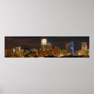 Denver Skyline van Night Poster