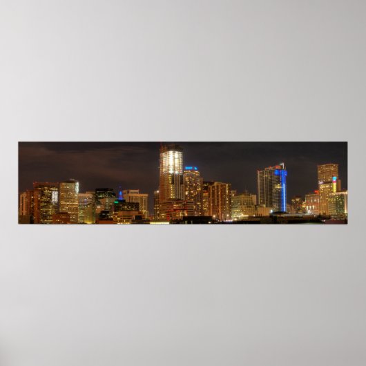 Denver Skyline van Night Poster (Voorkant)